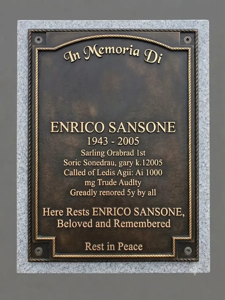 Bronze memorial plaque