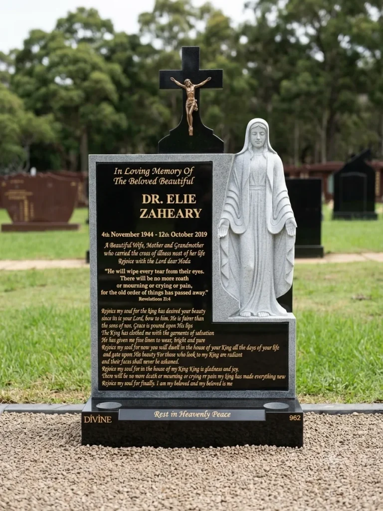 Engraving and lettering on a monument